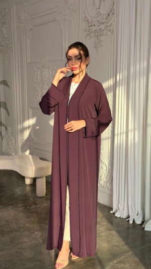 maroon color abaya