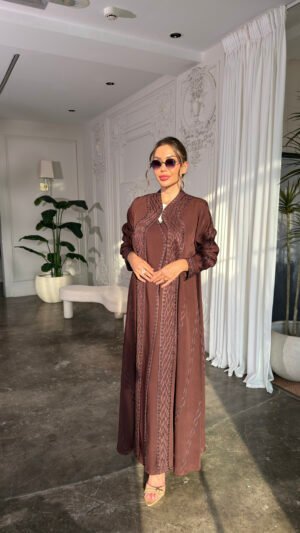 brown color abaya