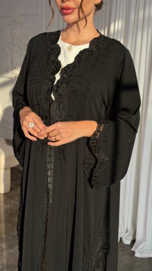 Embroidered Luxury Black Abaya